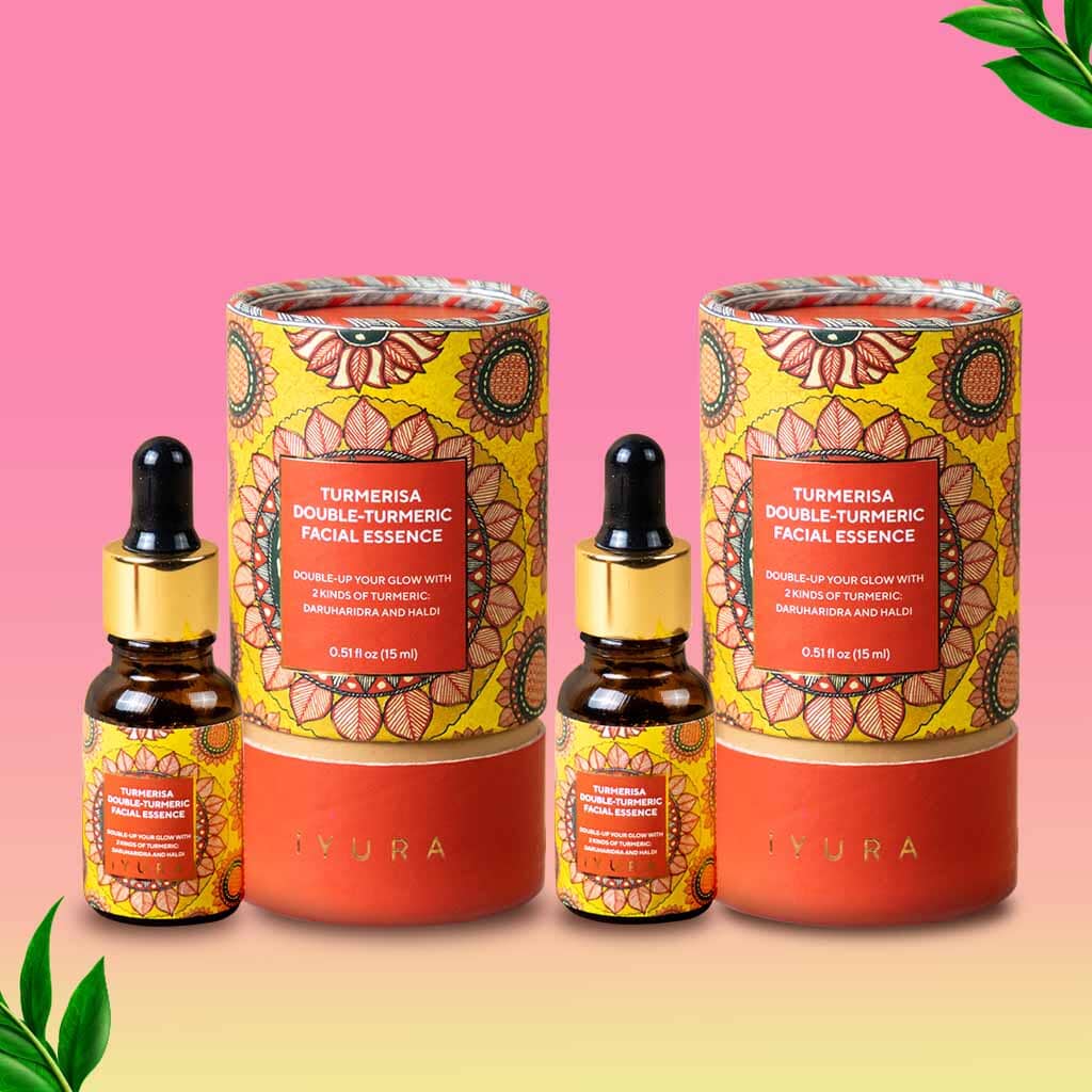 Turmerisa Double-Turmeric Facial Essence - زيت منشط للأيورفيدا - عبوة من 2 زيت للوجه iYURA