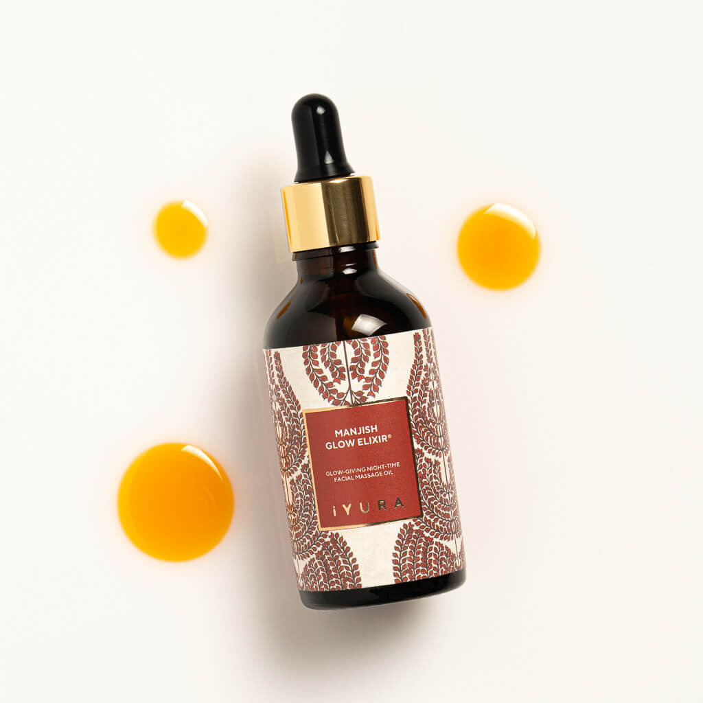 Manjish Glow Elixir - عبوة من 2 زيت للوجه ليلاً iYURA 