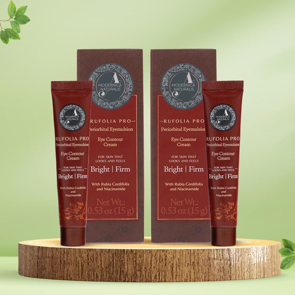 Rufolia PRO Periorbital Eyemulsion ين - كريم محيط العينين - لتفتيح وشد وترطيب منطقة تحت العينين - تركيبة جديدة مع مانجيستا والصبار واللوتس والنياسيناميد - أفضل كريم تحت العينين - بمكونات تم اختبارها سريريًا - عبوة من 2 كريم للعينينين A Modernica Naturalis 