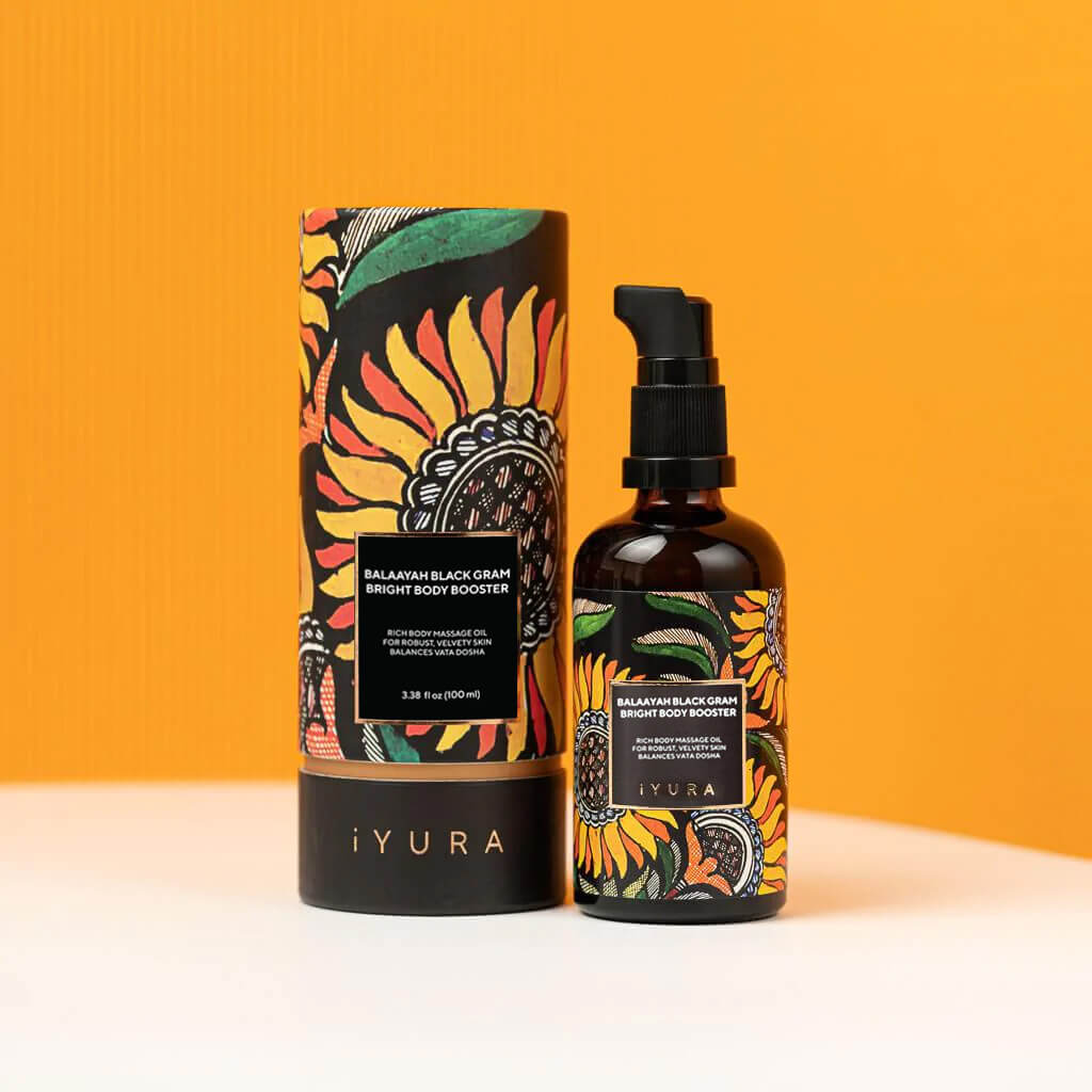 Balaayah Black Gram Bright Body Booster - With Sweet &amp; Citrusy Aroma of Jasmine, Cardamom, Orange and Lemongrass - Pack of 2 Body Oil iYURA 