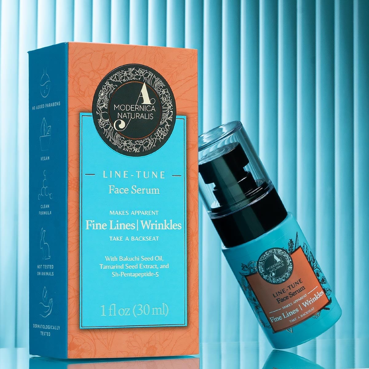 Line-Tune Face Serum – Reduces the Appearance of Fine Lines &amp; Wrinkles – Hydrating Formula with Tamarind, Bakuchi, Arjuna, Guduchi &amp; Peptides – Best Face Serum for Aging Skin with Fine Lines &amp; Wrinkles – With Clinically Tested Ingredient Combinations Face Serum A Modernica Naturalis 