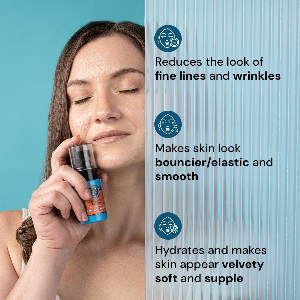 Line-Tune Face Serum – Reduces the Appearance of Fine Lines &amp; Wrinkles – Hydrating Formula with Tamarind, Bakuchi, Arjuna, Guduchi &amp; Peptides – Best Face Serum for Aging Skin with Fine Lines &amp; Wrinkles – With Clinically Tested Ingredient Combinations Face Serum A Modernica Naturalis 