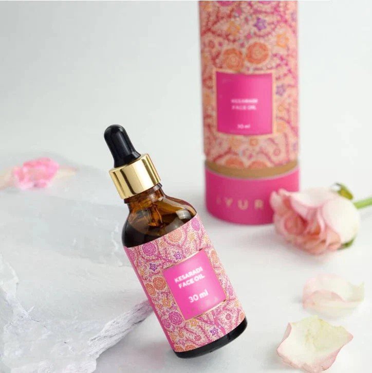 Kesaradi Oil For Dull Skin – 3-Drop Glow Treatment with Saffron & Rose 