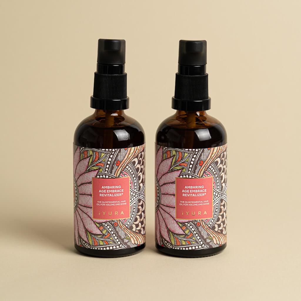 אמברינג אייג' אמברייס מחייה ושמן שיער - חבילה של 2 שמני שיער iYURA 