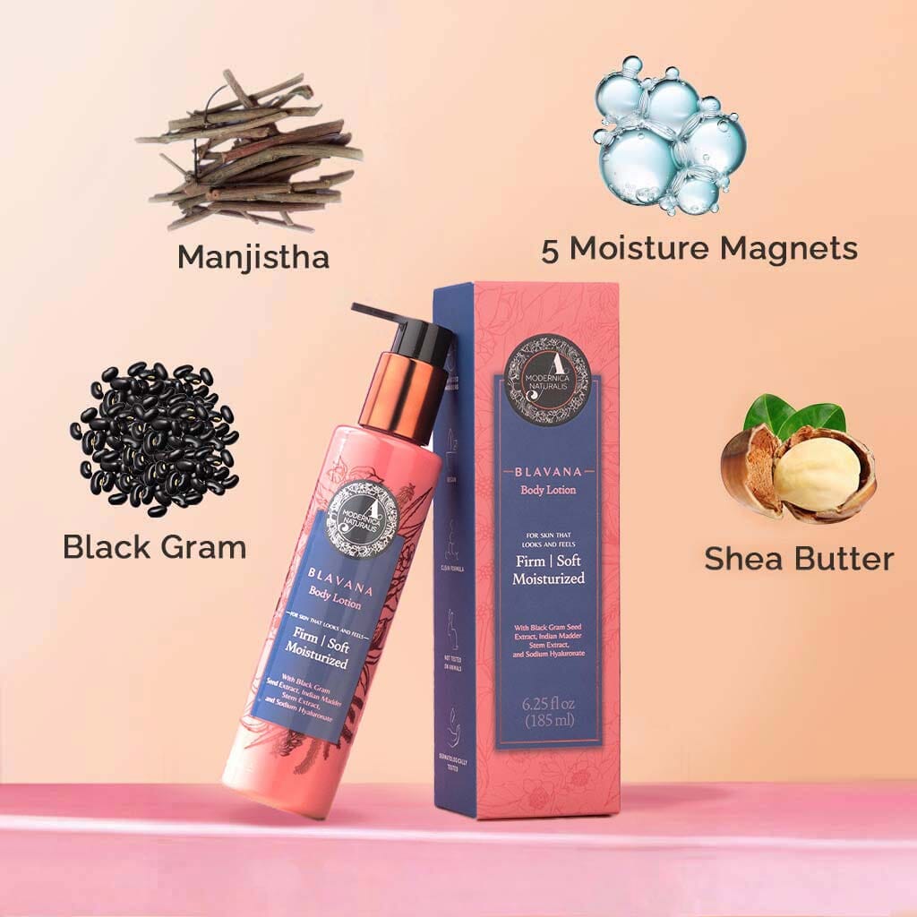 Blavana Body Lotion - מלחלח, מרכך, ממצק עור יבש, מזדקן וקרמי - פורמולה מהפכנית עם גרגר שחור - קרם הגוף הטוב ביותר לעור גוף בוגר - עם רכיבים מוכחים קלינית - חבילה של 2 קרם גוף וקרם לחות A Modernica Naturalis 
