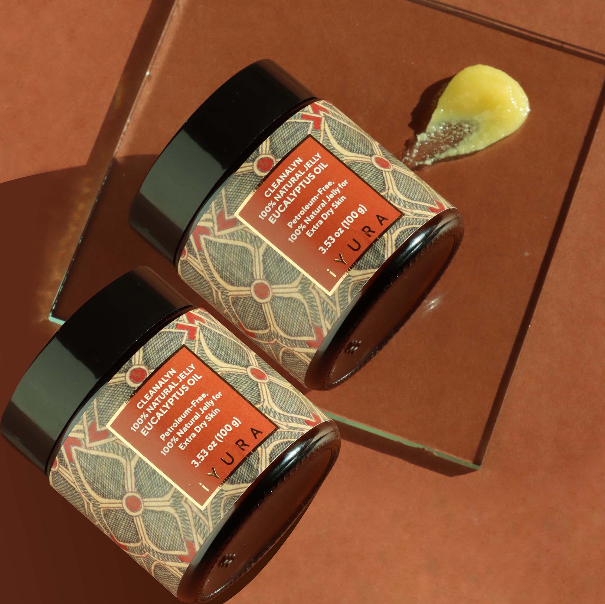 Cleanalyn Natural Jelly: Eucalyptus - חבילה של 2 - ללא נפט, 100% ג'לי טבעי לעור יבש במיוחד ג'לי טבעי iYURA 