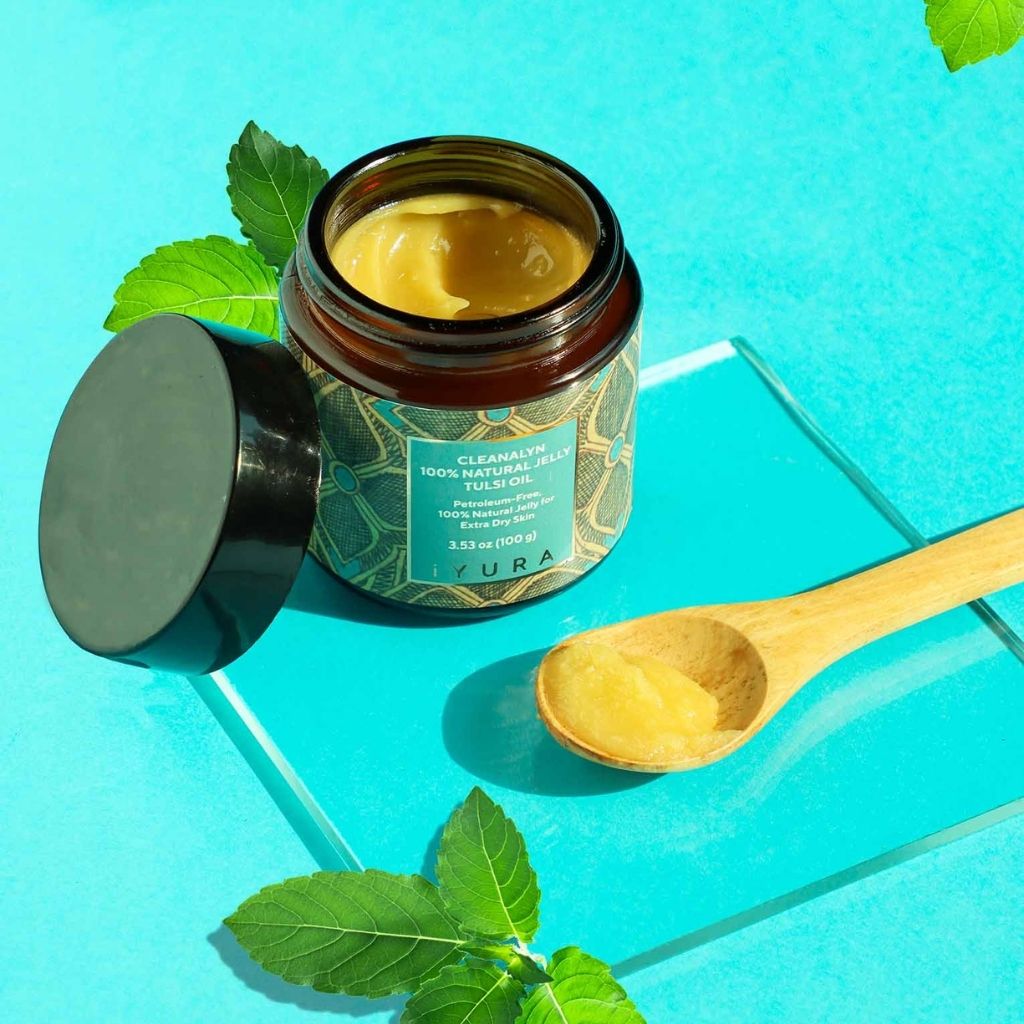 Cleanalyn Natural Jelly: Tulsi - חבילה של 2 - ג'לי טבעי ללא נפט לעור יבש במיוחד, שמן פנים iYURA 