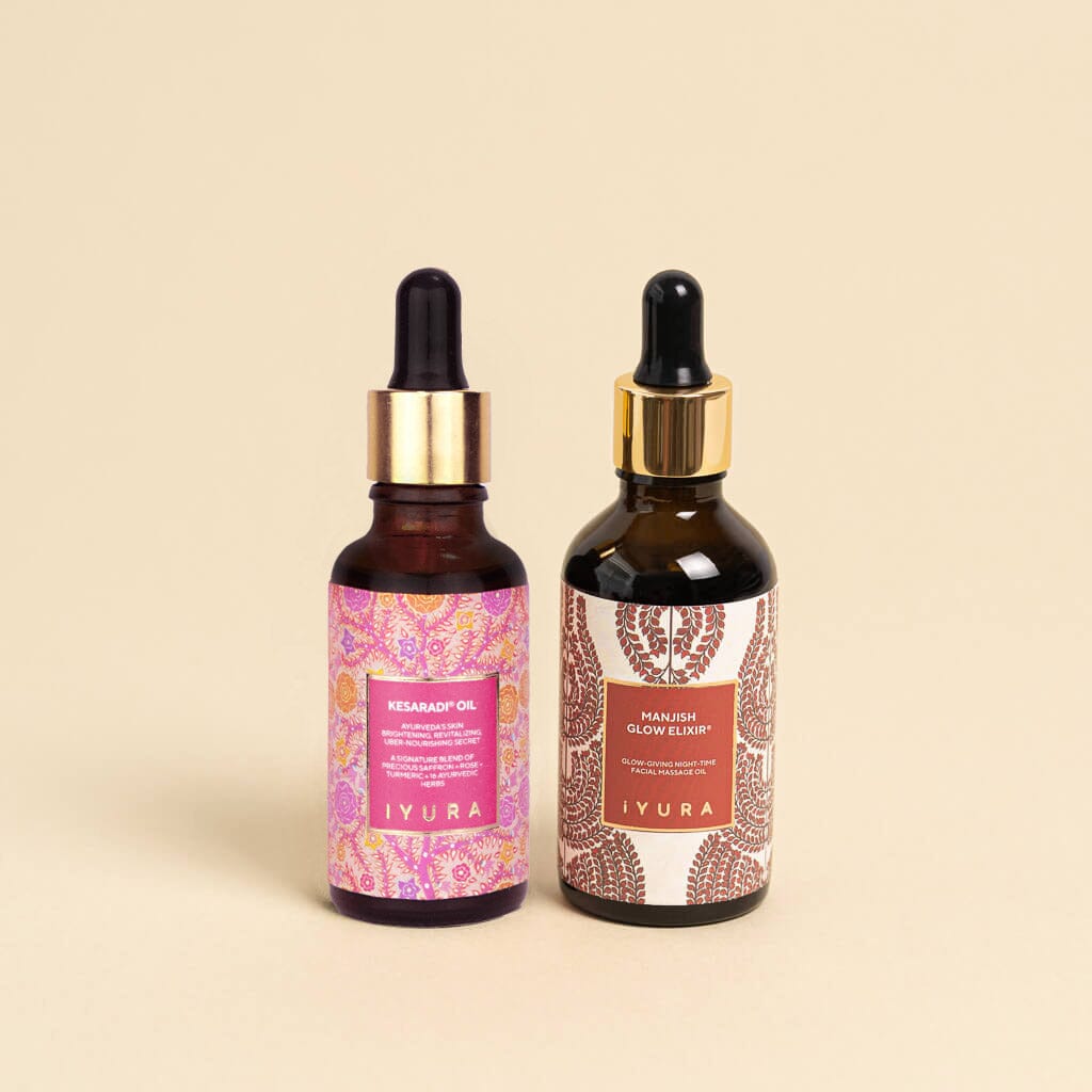 Day & Night Face Oil Duo - קרם לחות הטוב ביותר לעור בריא - סט טיפוח טבעי איורוודי סט יופי iYURA 
