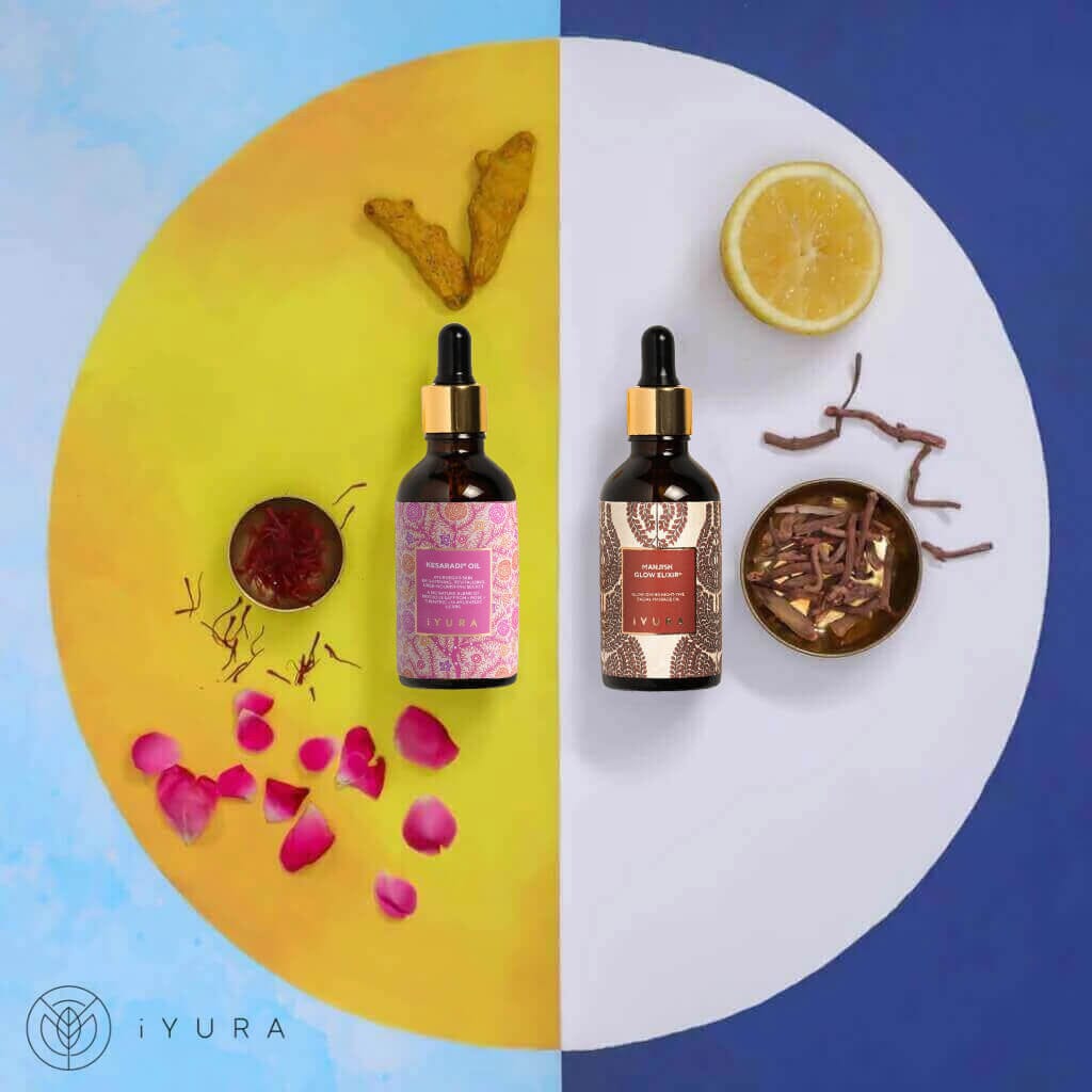 Day & Night Face Oil Duo - קרם לחות הטוב ביותר לעור בריא - סט טיפוח טבעי איורוודי סט יופי iYURA 