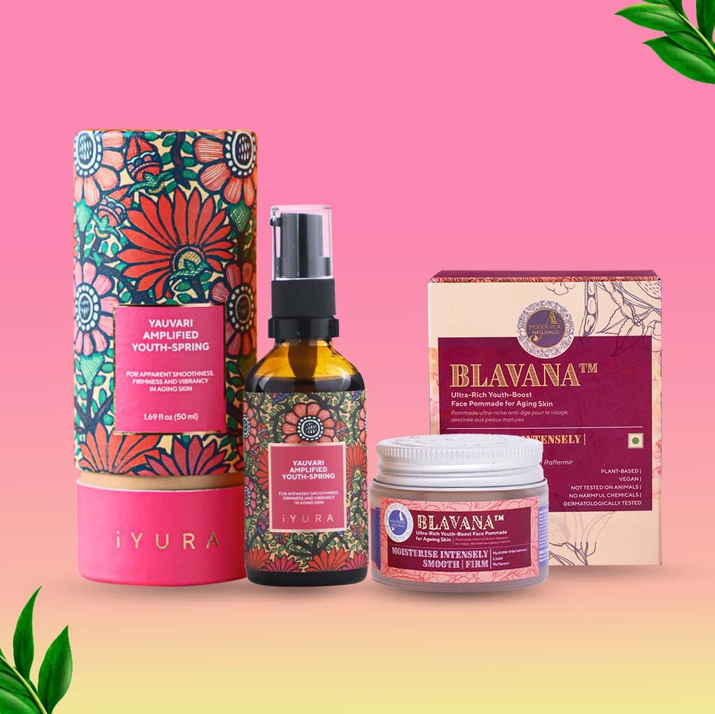 Haven't-Aged-At-All Face Duo - עם Blavana Ultra-Rich Youth-Empiring Face Pommade ו Yauvari Amplified Youth Spring חוויית האיורוודה 