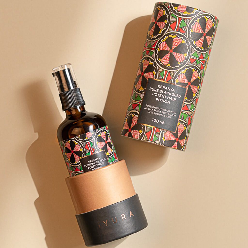 Keranya Pure Black Seed Potent Hair Potion - שיער מבריק יותר על הראש, לא במסרק שמן לשיער iYURA 