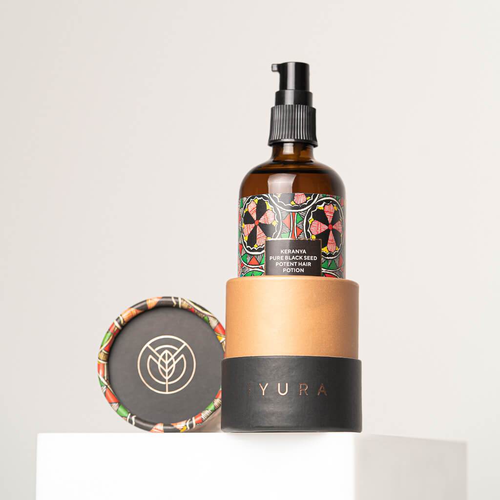 Keranya Pure Black Seed Potent Hair Potion - שיער מבריק יותר על הראש, לא במסרק שמן לשיער iYURA 
