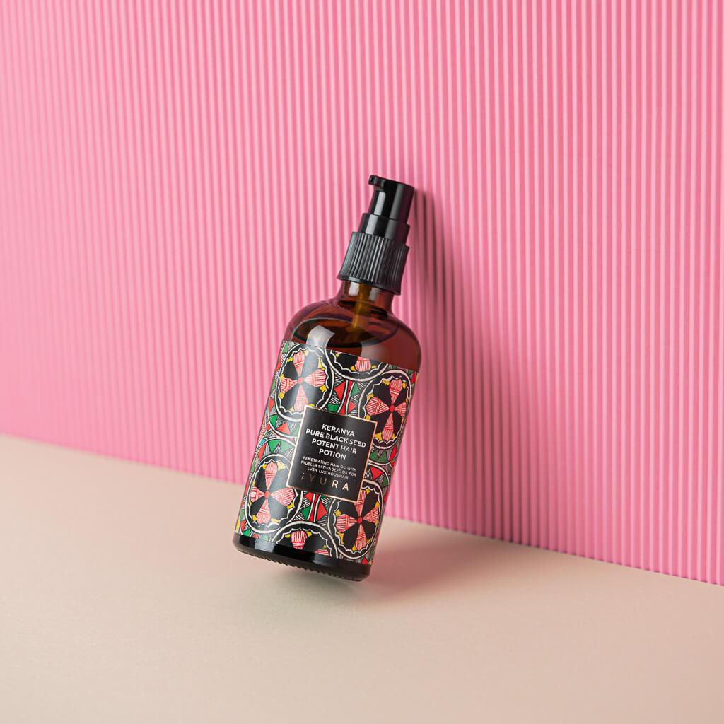 Keranya Pure Black Seed Potent Hair Potion - שיער מבריק יותר על הראש, לא במסרק שמן לשיער iYURA 