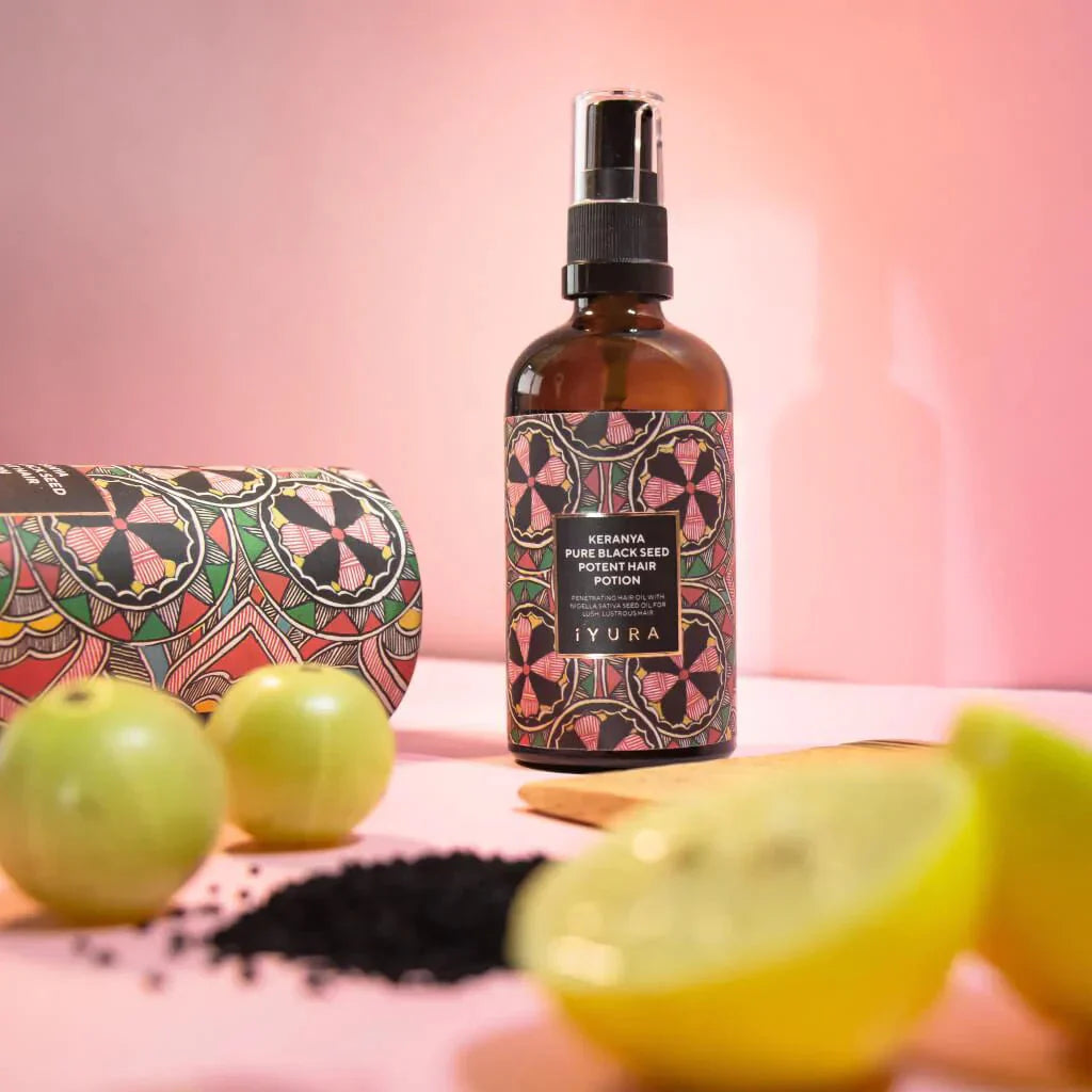 Keranya Pure Black Seed Potent Hair Potion (חבילה של 2) - שמן לשיער מבריק יותר על הראש, לא במסרק iYURA 