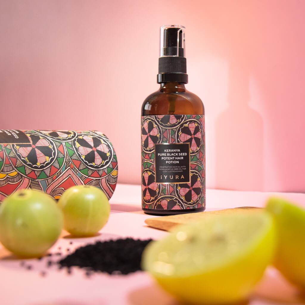 Keranya Pure Black Seed Potent Hair Potion - שמן שיער חודר עם שמן זרעי שחורים לשיער שופע ומבריק iYURA 