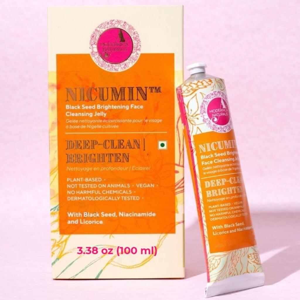 Nicumin Black Seed Brightening Face Cleansing Jelly - עם תמציות עוצמתיות של זרעי קלונג'י, ליקריץ וזעפרן מועשרות בניאצינמיד סבון פנים A. Modernica Naturalis 