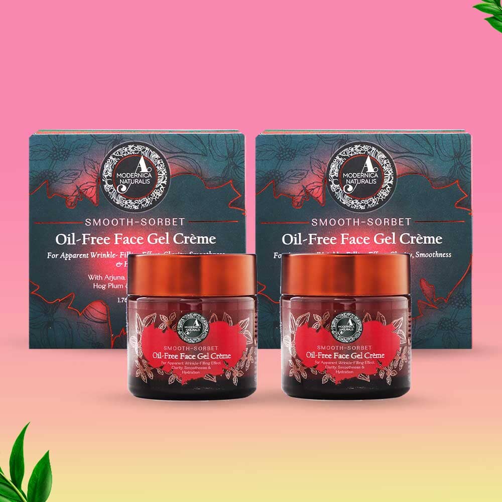סמוד-סורבה | קרם ג'ל פנים ללא שמן | לאפקט מילוי קמטים, בהירות, חלקות ולחות - חבילה של 2 קרם גוף וקרם לחות A Modernica Naturalis 